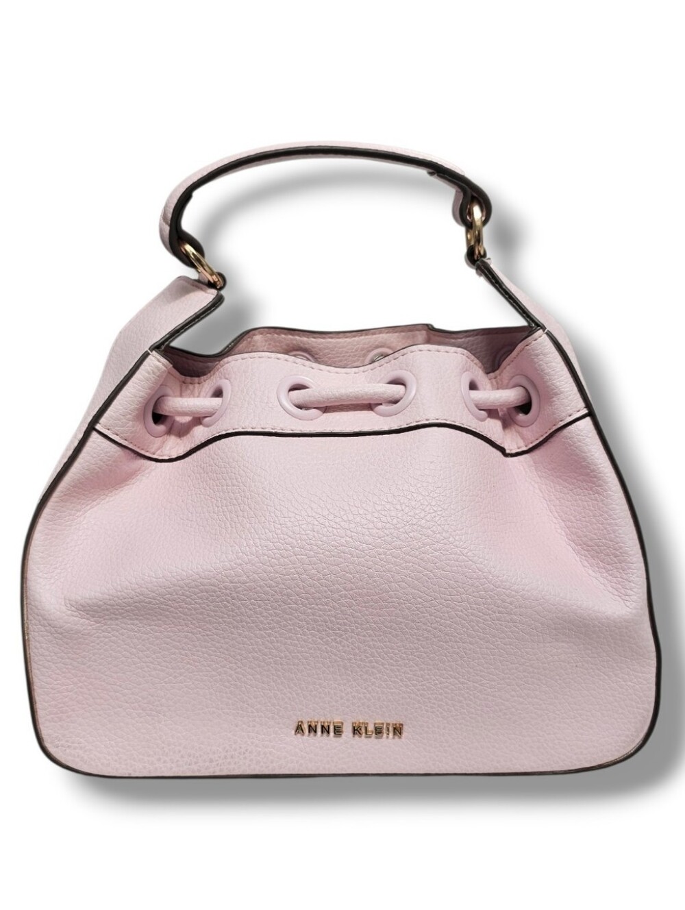 Anne Klein Blush Pink Pebbled Drawstring Shoulder Bag